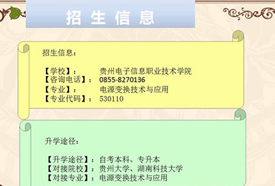 贵州电子信息职业学院电源变换技术与应用招生_招生信息